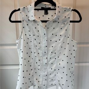 Forever 21 Black and White Polka Dot Button Down Shirt